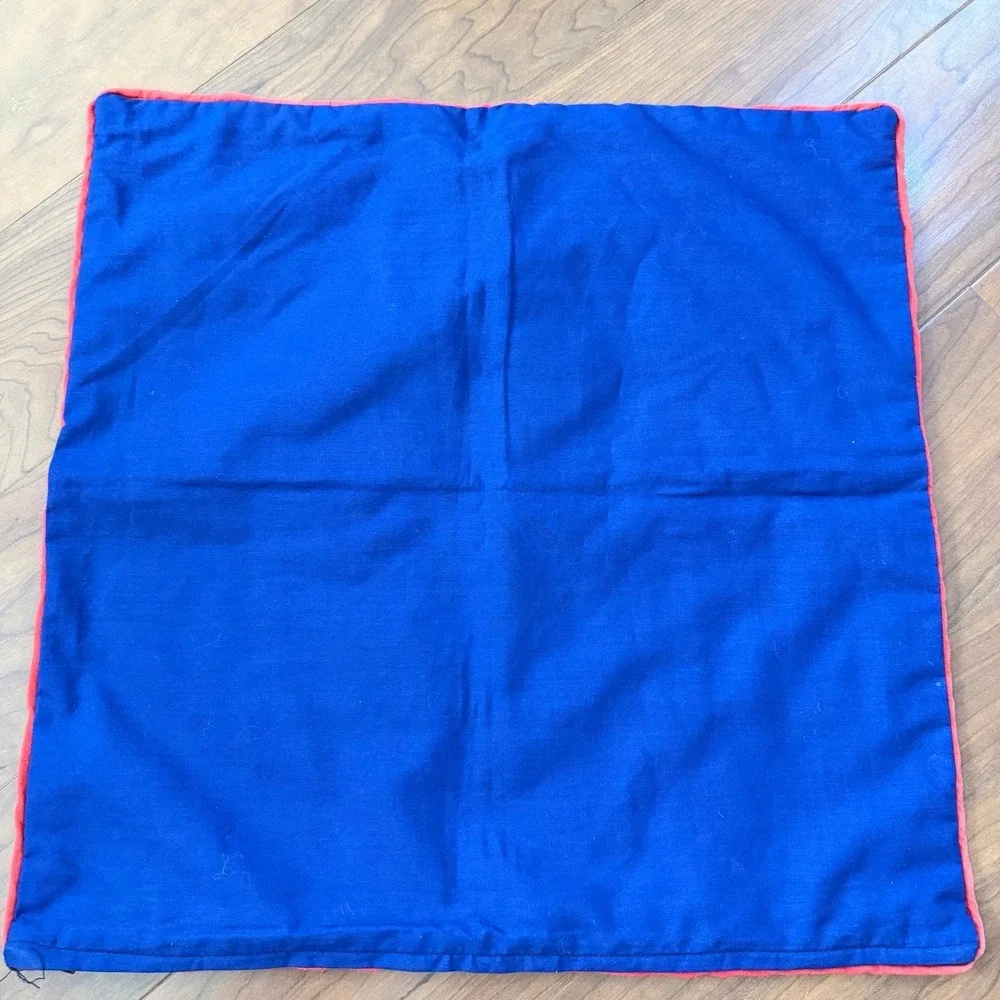 Vintage Hmong? Asian Embroidered Handmade Folk Wall Art Quilt Block Pillow 18